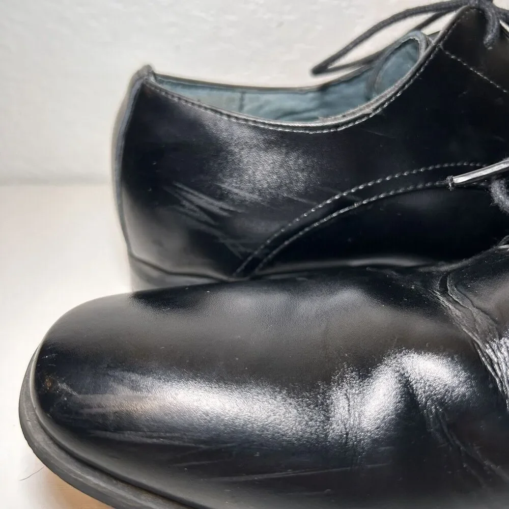 Giorgio Brutini Size 11M Men's Black Lace Up Oxford Style Red Bottom Dress Shoes